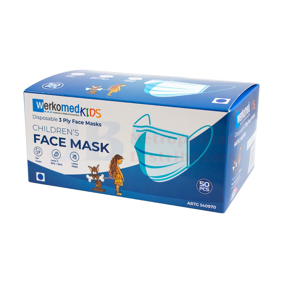 Kids Face Mask Blue (50 Pack)