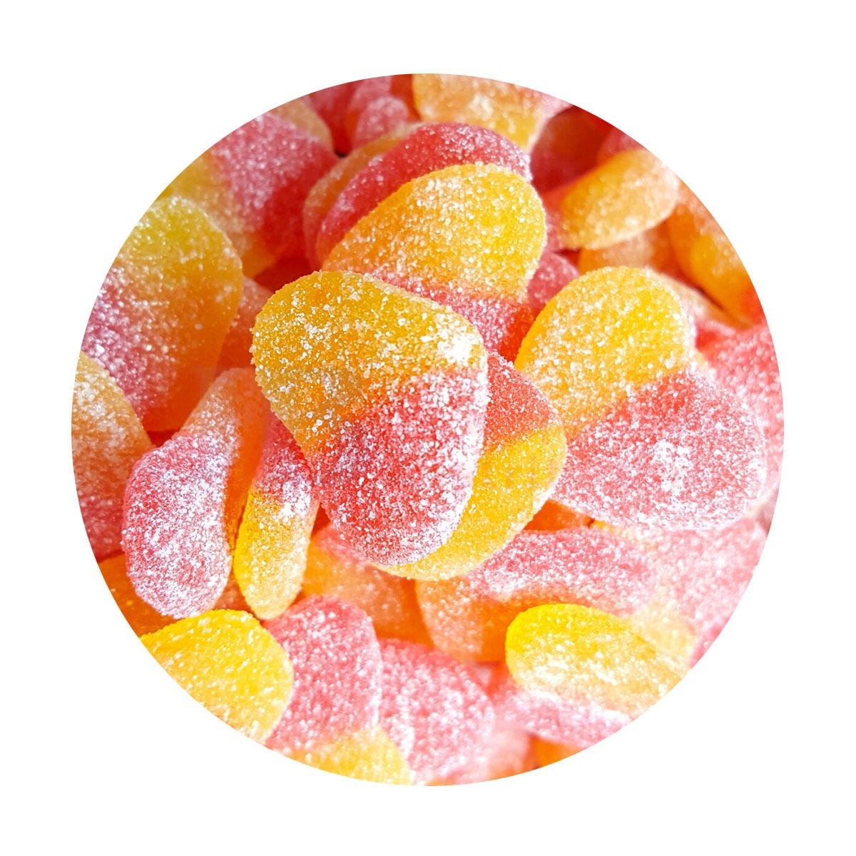 Sour Peach Hearts 1kg (100 Piece)