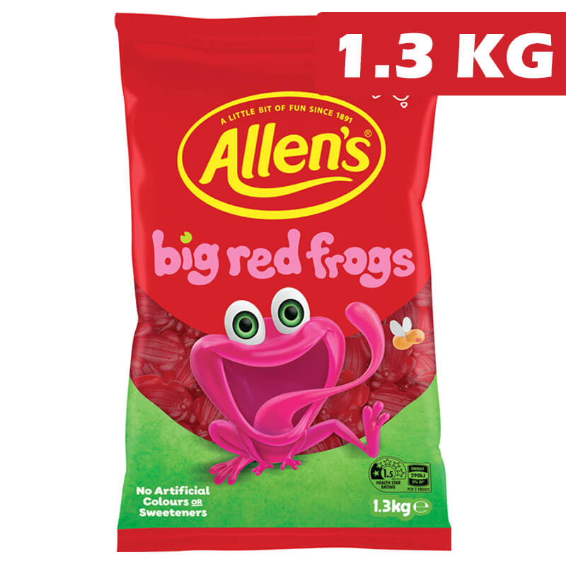 Allen's Red Frogs Lollies Bag 1.3kg