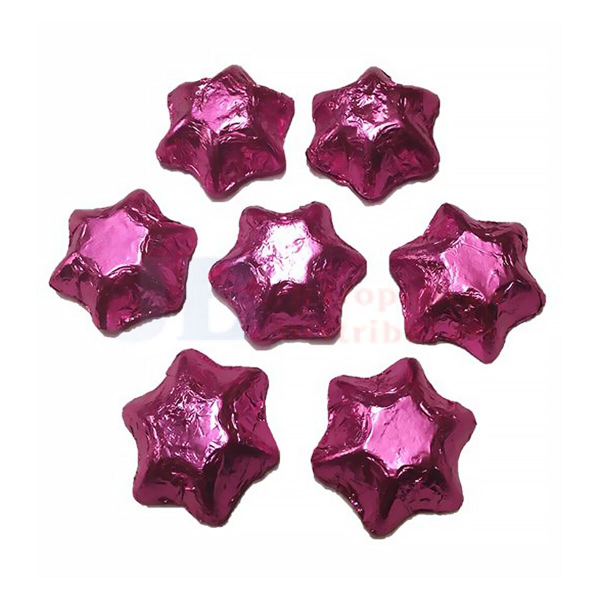 Choc Stars Pink Foil 1kg (120 Pack)
