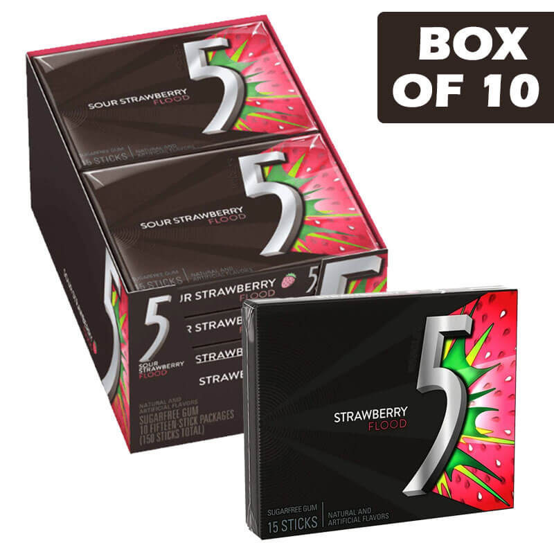 5 Gum Strawberry Flood (15 Pieces)