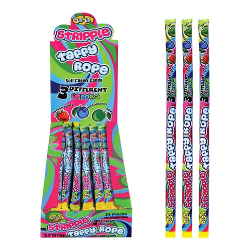 Jojo Stripple Taffy Rope 3 Colors 25g (24 Pack)