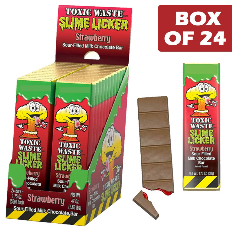 Toxic Waste Filled Chocolate Bar Strawberry 50g