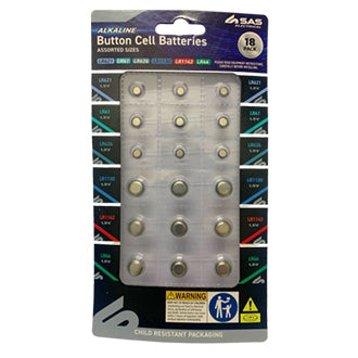 Sas Button Cell Assorted 18 Pack