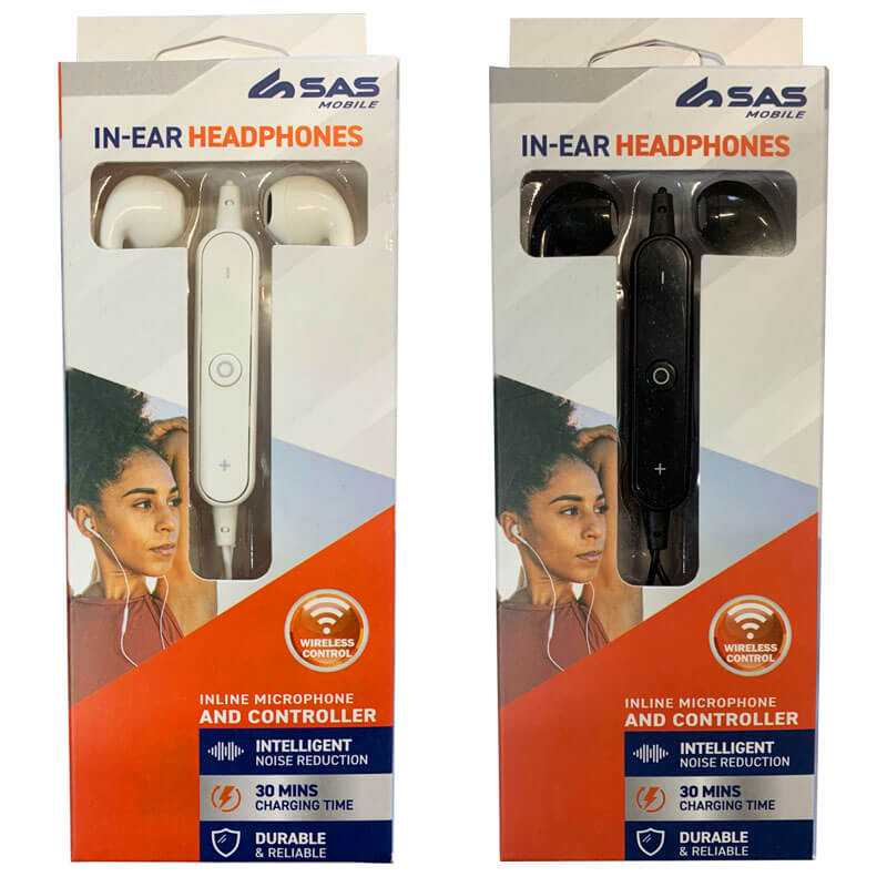 Sas Wireles Earphone Black & White