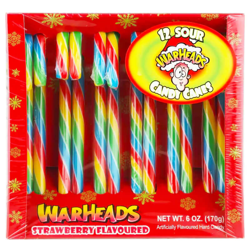 Warhead Candy Canes Strawberry