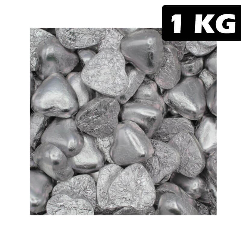 Silver Choc Hearts Bag 1kg