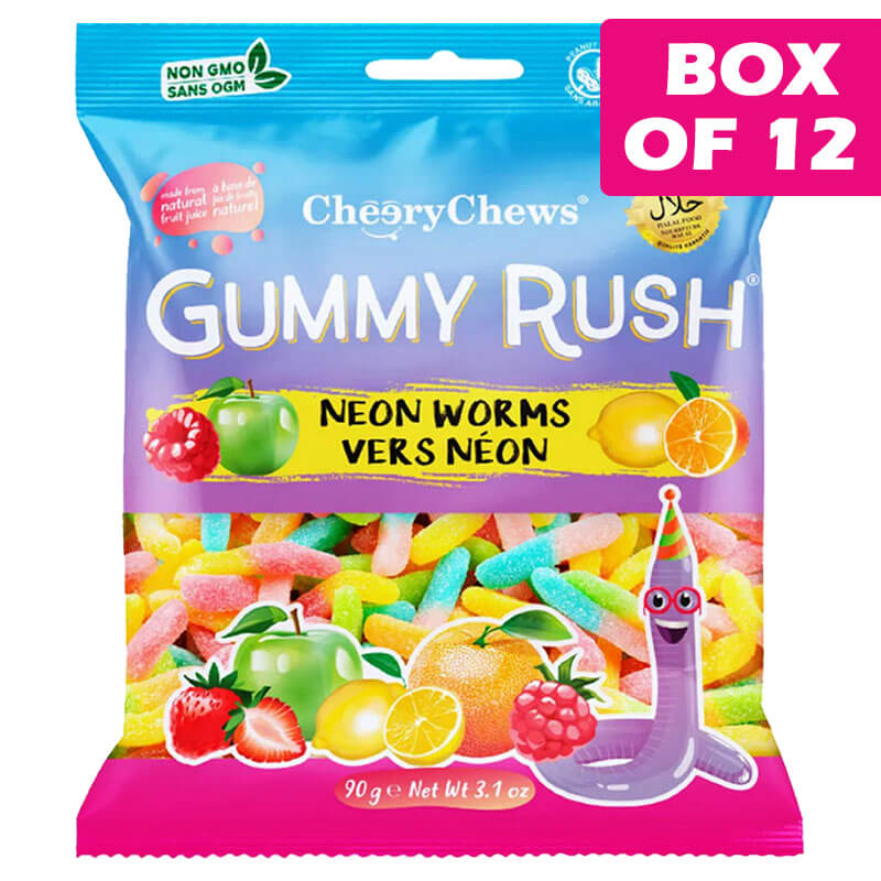 Gummy Rush Neon Worms 90g