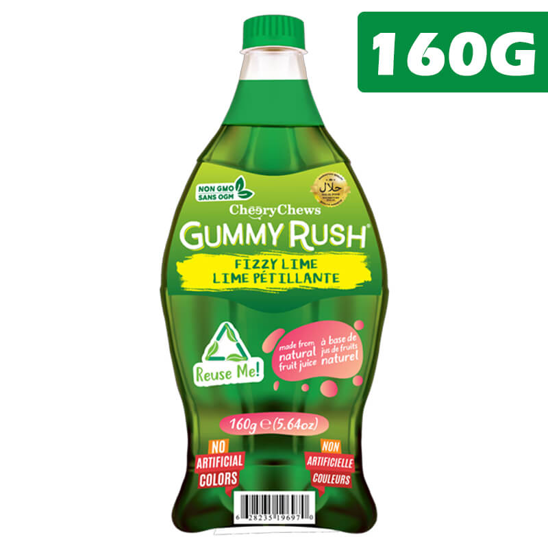 Gummy Rush Bottle Orange Fizzy Lime 160g