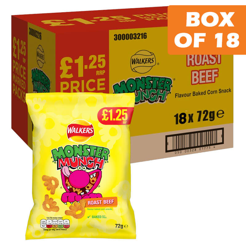 Walkers Monster Munch Rosted Beef Grab Bag 72g