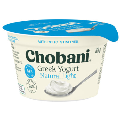 Chobani Yoghurt Greek Natural Light 8 X 160g