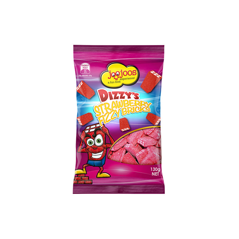 Jojoos Dizzy's Strawberry Fizzy Bricks 130g