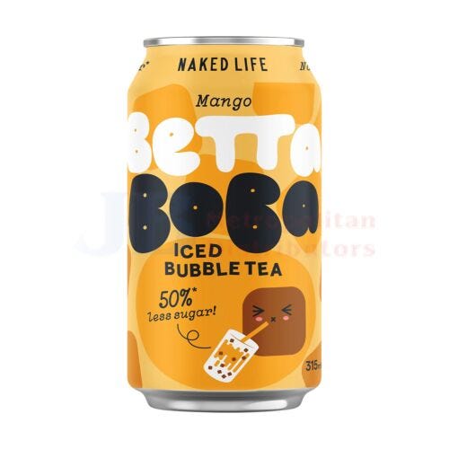 Naked Life Betta Boba Iced Bubble Tea Mango 315ml