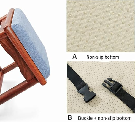 Square bar stool cushion with ties, breathable and non-slip square chair pad, 28*28*3.5 cm memory foam children's stool cushion (Deer)