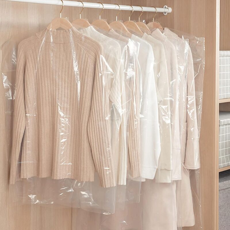 30 Pieces Garment Covers Dustproof Cover Dustproof Pouch Transparent Protective Covers For Dress Suits Coats 60 X 120 Cm