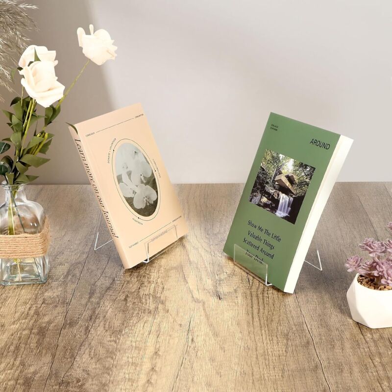 7 Pieces Acrylic Bookends, Clear Bookends, For Office Bookstore Schools Library - 10.5 X 9 X 7.5Cm