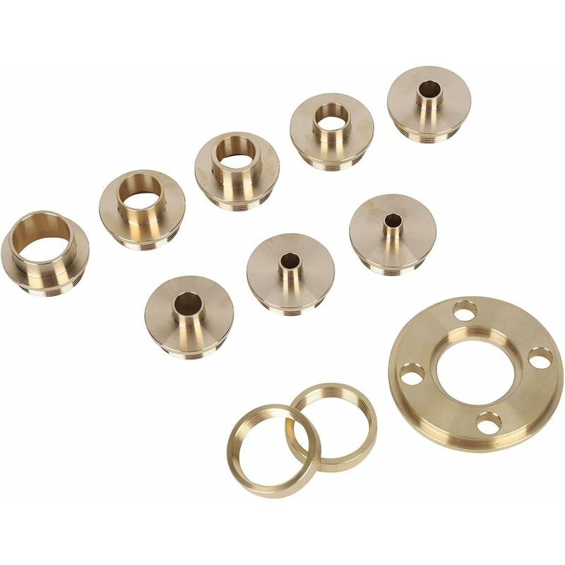 ROuter Guide Kit, 11 Pieces Imperial Size Brass ROuter Template Guide Kit, With Lock Nut Adapter With Case