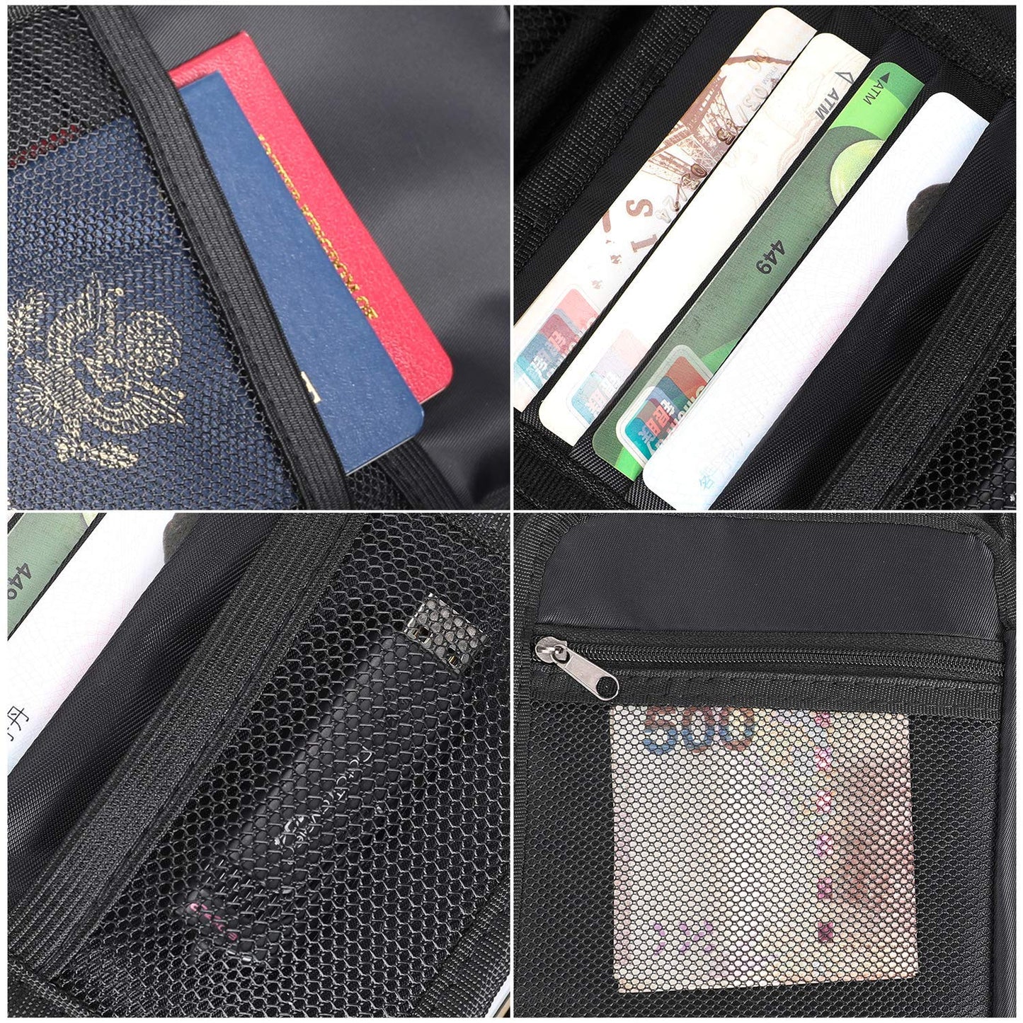 Document Organizer - Storage Bag with Combination Lock - Travel Folder - Documents - Passport Holder - Office Supplies - Security Bag - Water-Repellent - Tablet Storage - Administration - Holiday Accessories - Briefcase - Black - 1 Piece