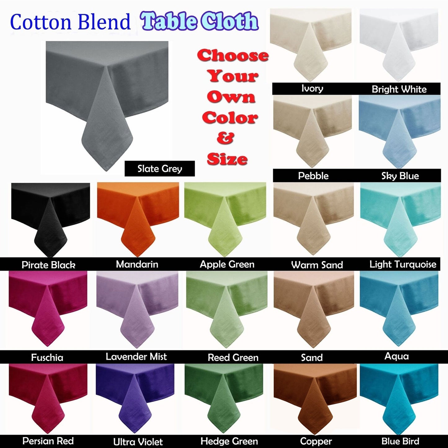 Hoydu Cotton Blend Table Cloth 160cm x 260cm - PEBBLE