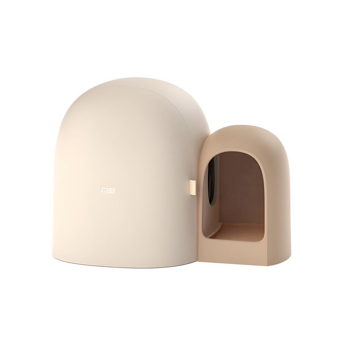 Fully Enclosed Cat Litter Box Large Small Deodorant Anti-Splash Sand Tray Toilet - White