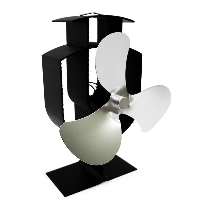 High-temp Metal Heat-powered Stove Fan - 3 Blades - Gold