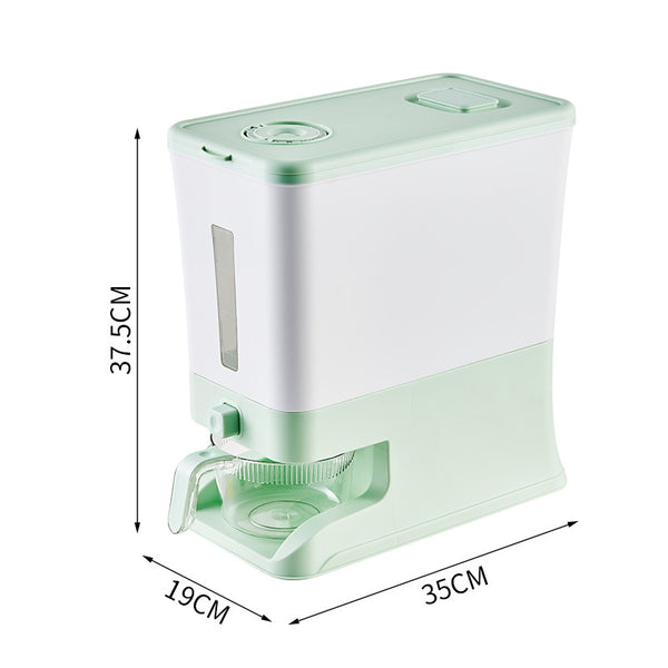 Regular Apple Green Smart Kitchen Rice Dispenser - Automatic Press-Style Rice Storage Bin