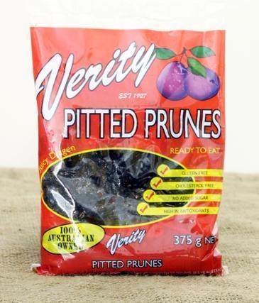 Verity Pitted Prunes 375G