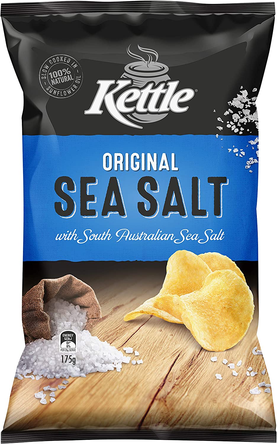 Potato Chips Sea Salt Gluten Free 12 X 175G Kettle