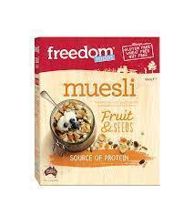 5 X Muesli Fruit & Seeds Gluten Free 500G