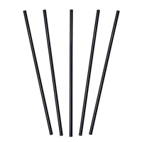 500 Straws Plastic Regular Black 21Cm