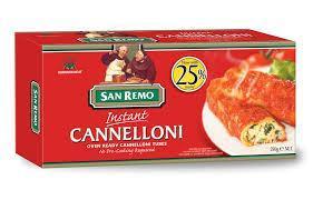 12 X San Remo Pasta Cannelloni Instant 250G