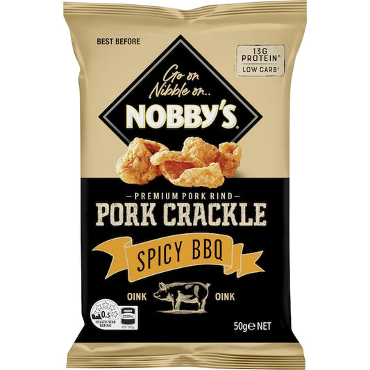 Nobby's Pork Crackle Spicy Bbq 50g