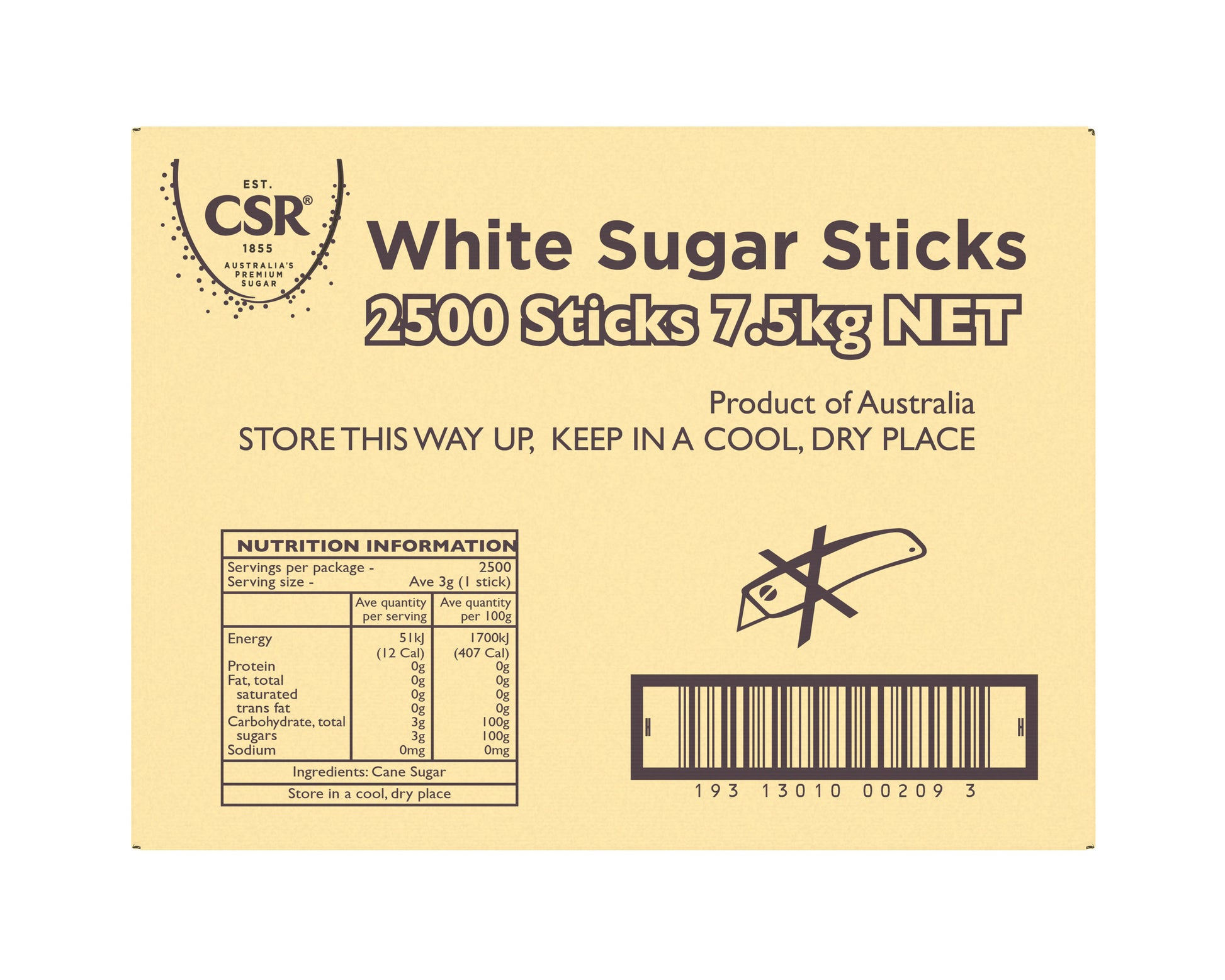 Csr Sugar Single Serve (2500 Pieces)