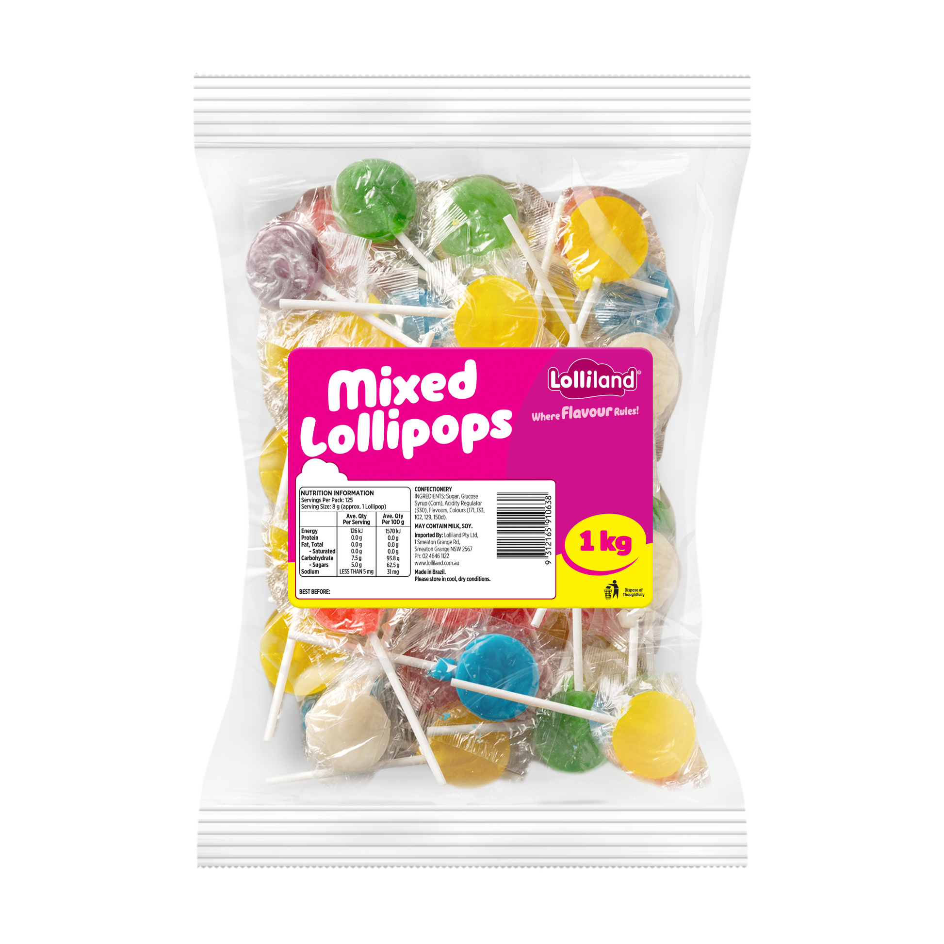 Mixed Flat Pop 1kg (125 Pack)