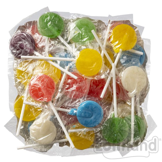 Lolliland White Flat Pops Bag 1kg (125 Pack)