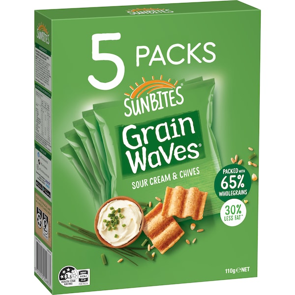 Grain Waves Sour Cream & Chives 110g (5 Pack)