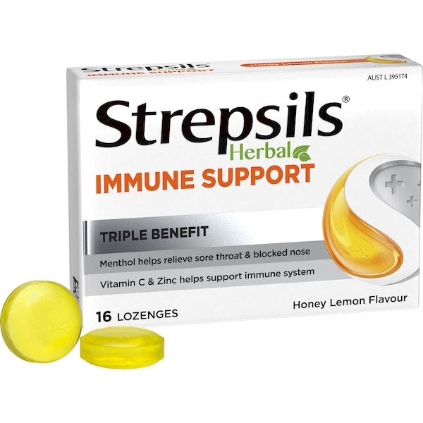 Strepsil Immune Honey Lemon (16 Lozenges)