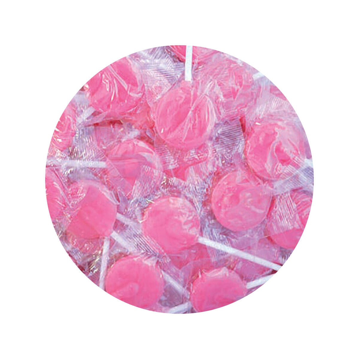 Lolliland Pink Flat Pops Bag 1kg (125 Pack)