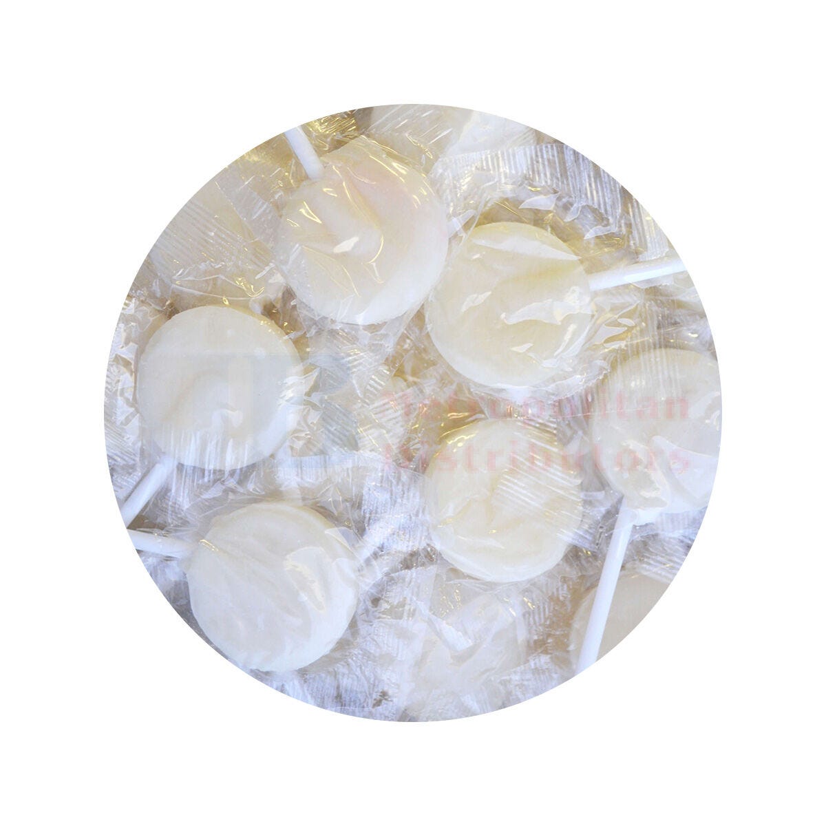 Lolliland White Flat Pops Bag 1kg (125 Pack)