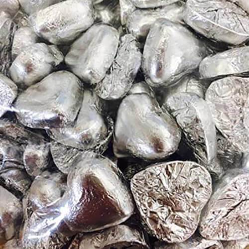 Lolliland Silver Choc Hearts Bag 1kg