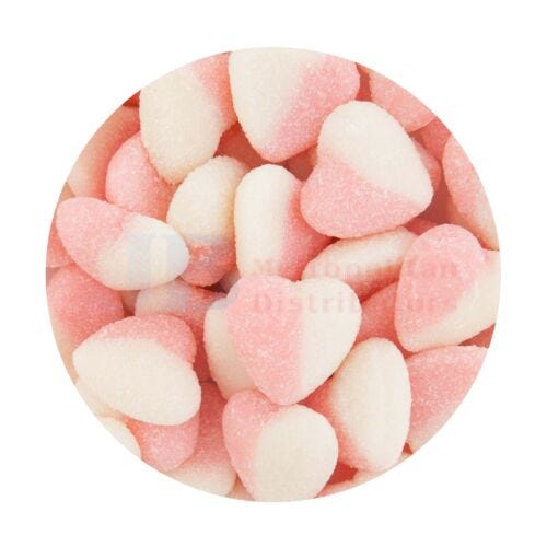 Sour Pink & White Heart 1kg