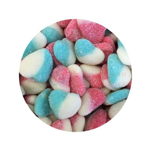 Sour Heart Pink Blue White 1kg (200 Piece)