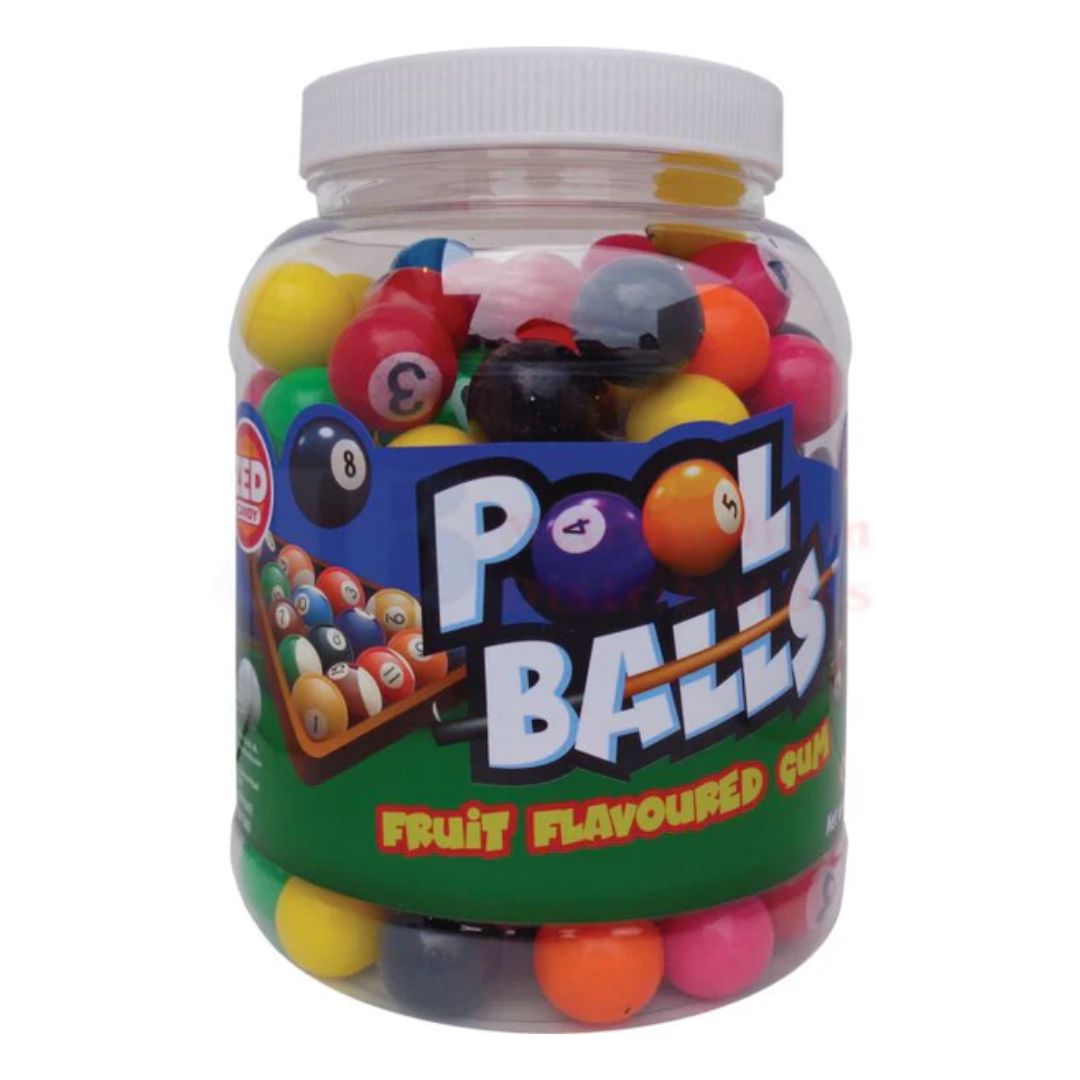 Zed Pool Balls Fruit Flavoured Gum 975g (150 Piece)
