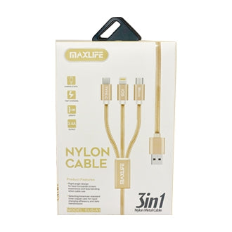 Maxlife Nylon Cable 3 in 1