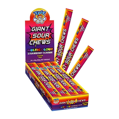 Tnt Giant Sour Chews Strawberry