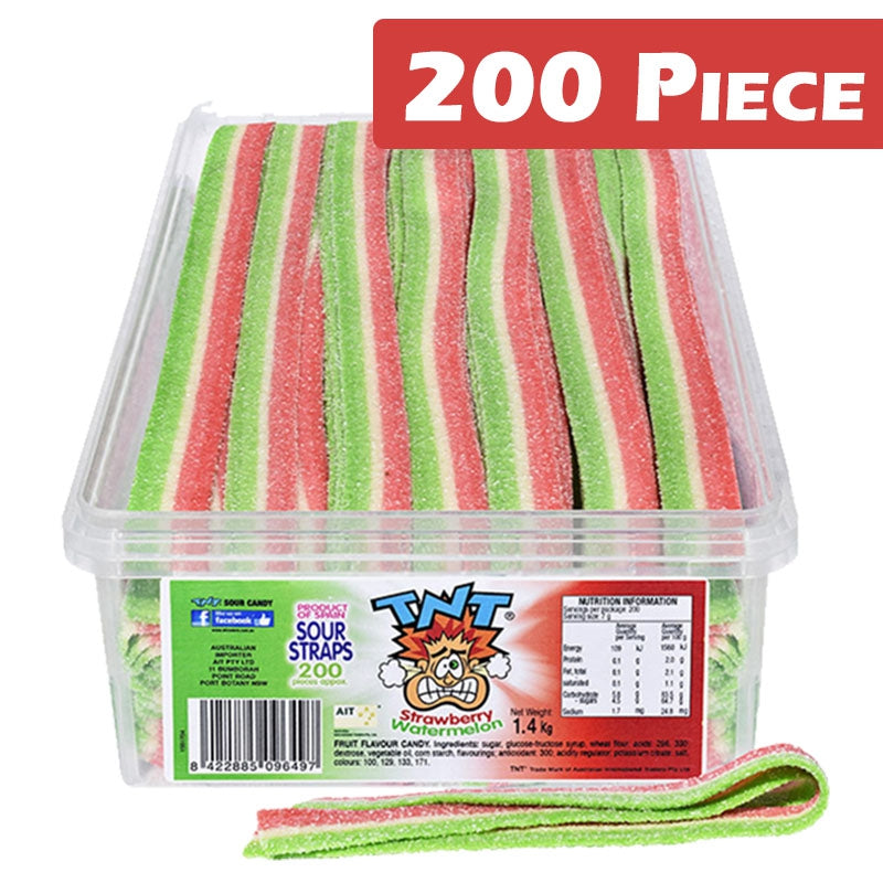 Tnt Sour Strap Strawberry Watermelon (200 Pieces)