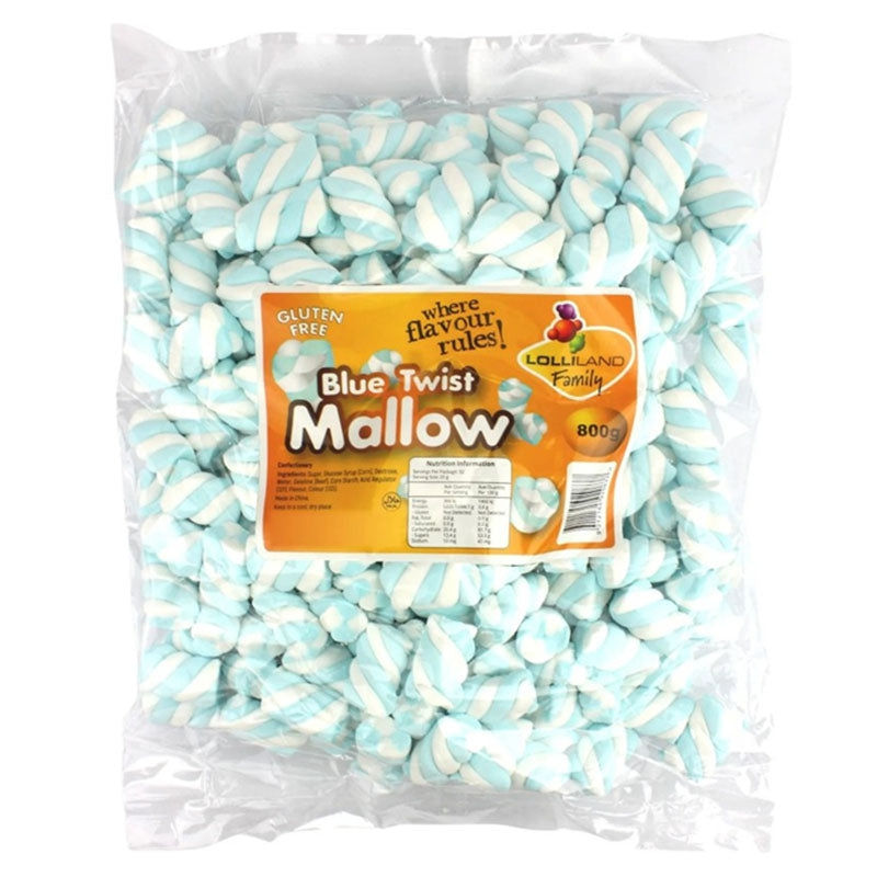 Lolliland Blue & White Twist Mallow 800g