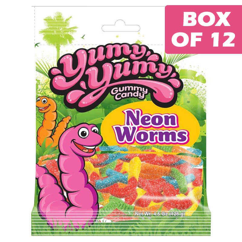Yummy Neon Worms Candy 128g