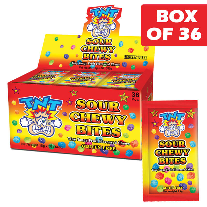 Tnt Sour Chewy Bites 15g (36 Pack)