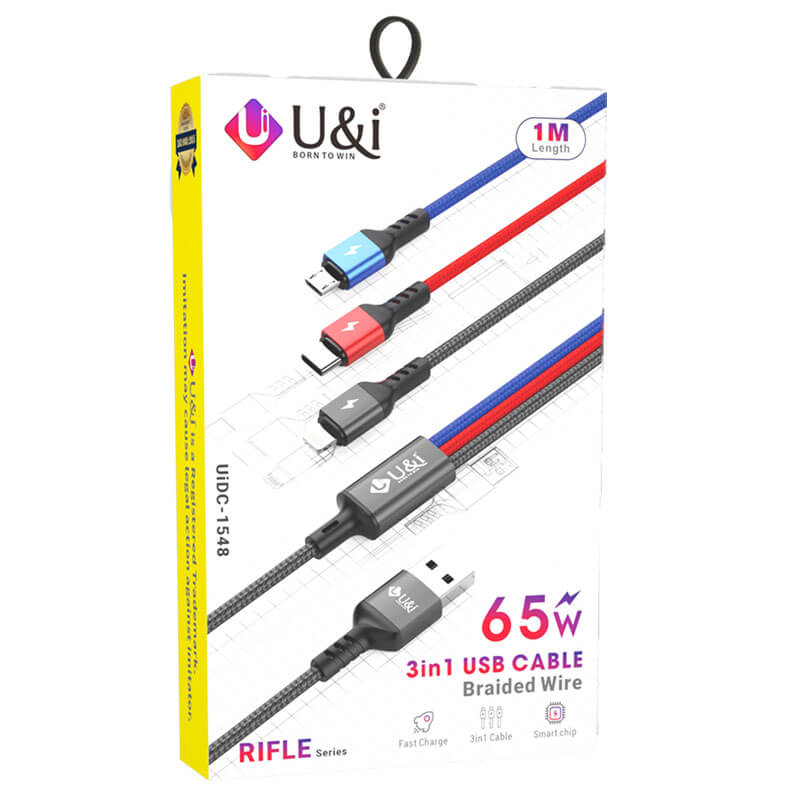 U&i 3-in-1 Usb Braided Cable
